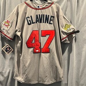Tom Glavine Autographed Cooperstown Collection Jersey with JSA authentication